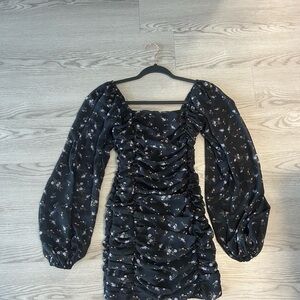 REVOLVE Black Floral Long Sleeve Dress